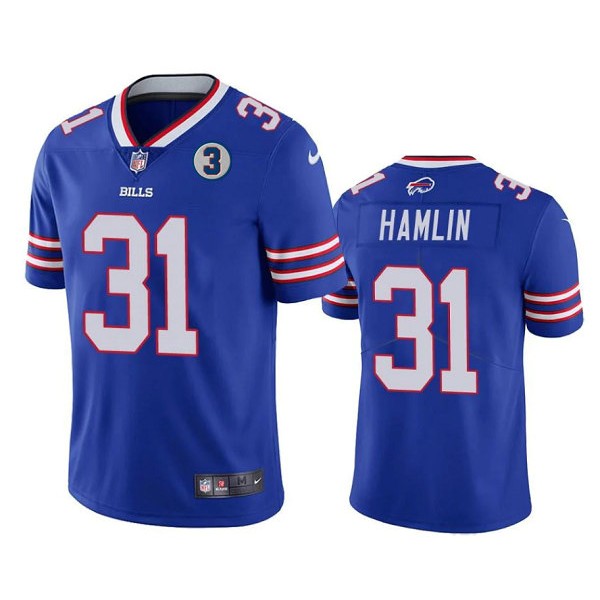 Buffalo Bills #31 Damar Hamlin Blue With NO.3 Patch Vapor Untouchable Limited Stitched Jersey