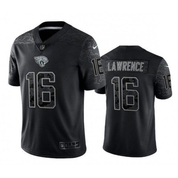 Jacksonville Jaguars #16 Trevor Lawrence Black Reflective Limited Stitched Jersey