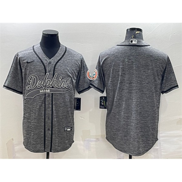 Miami Dolphins Blank Gray With Patch Cool Base Stitched Jersey
