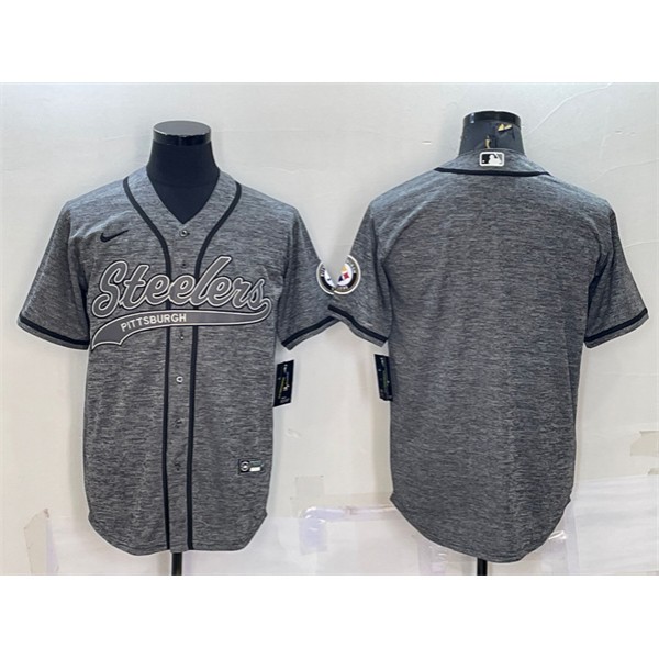 Pittsburgh Steelers Blank Gray With Patch Cool Base Stitched Jersey