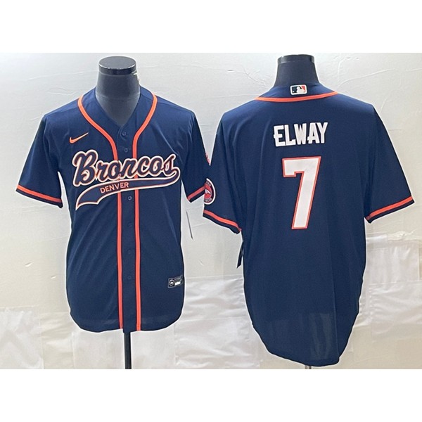 Denver Broncos #7 John Elway Navy Cool Base Stitched Jersey