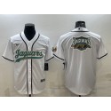 Jacksonville Jaguars White Team Big Logo With Patch Cool Base Stitched Jersey
