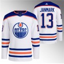 Edmonton Oilers #13 Mattias Janmark White Stitched Jersey