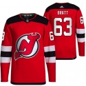 New Jersey Devils #63 Jesper Bratt Red Stitched Jersey