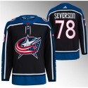 Columbus Blue Jackets #78 Damon Severson Black 2022-23 Reverse Retro Stitched Jersey