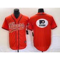 Philadelphia Flyers Orange Team Big Logo Cool Base Stitched Jersey