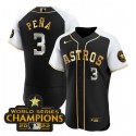 Houston Astros #3 Jeremy PeNa 2023 Black Gold Alternate Flex Base Stitched Jersey