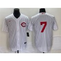 Cincinnati Reds #7 Spencer Steer White Field Of Dreams Stitched Jersey