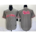 Cincinnati Reds Gray Team Big Logo Cool Base Stitched Jersey