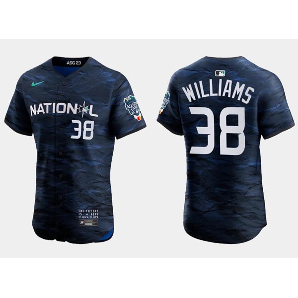 Milwaukee Brewers #38 Devin Williams Royal 2023 All-Star Flex Base Stitched Jersey