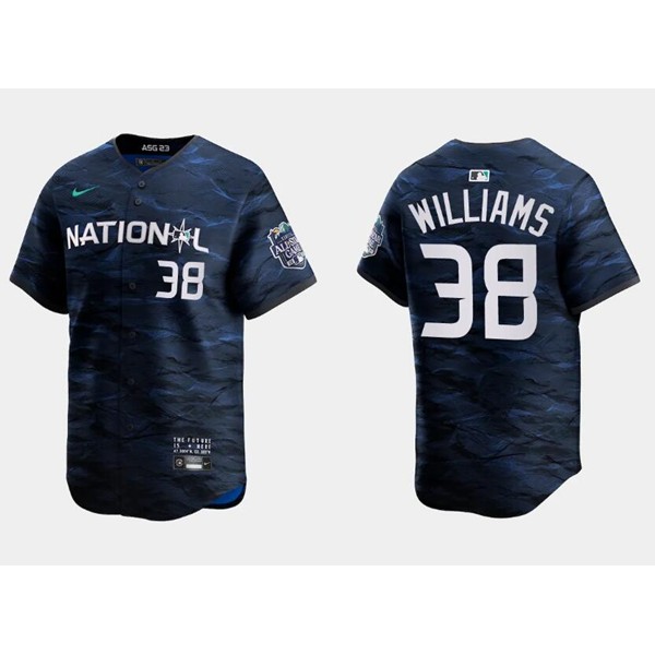 Milwaukee Brewers #38 Devin Williams Royal 2023 All-Star Cool Base Stitched Jersey
