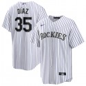 Colorado Rockies #35 Elias Díaz White Cool Base Stitched Jersey