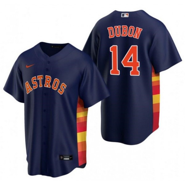 Houston Astros #14 Mauricio Dubón Navy Cool Base Stitched Jersey