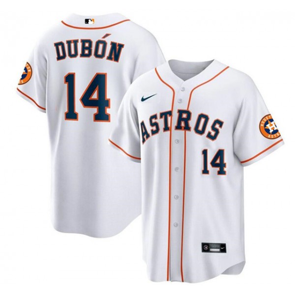 Houston Astros #14 Mauricio Dubón White Cool Base Stitched Jersey