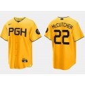 Pittsburgh Pirates #22 Andrew McCutchen Gold 2023 City Connect Stitched Jersey