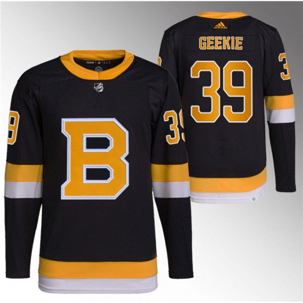 Boston Bruins #39 Morgan Geekie Black Home Breakaway Stitched Jersey