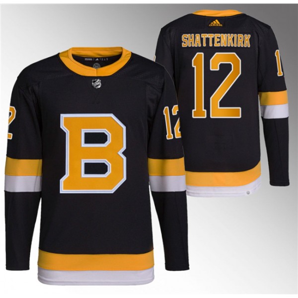 Boston Bruins #12 Kevin Shattenkirk Black Home Breakaway Stitched Jersey