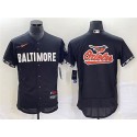 Baltimore Orioles Big Team Logo In Back Black 2023 City Connect Flex Base Stitched Jersey