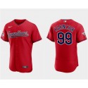 Cleveland Guardians #99 James Karinchak Red Flex Base Stitched Jersey