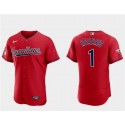 Cleveland Guardians #1 Amed Rosario Red Flex Base Stitched Jersey