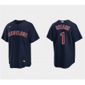 Cleveland Guardians #1 Amed Rosario Navy Cool Base Stitched Jersey