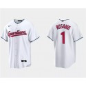 Cleveland Guardians #1 Amed Rosario White Cool Base Stitched Jersey