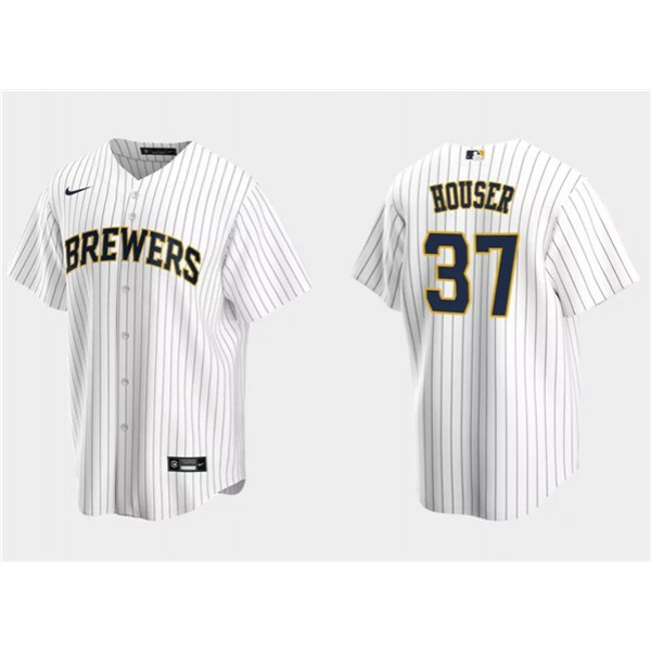 Milwaukee Brewers #37 Adrian Houser White Cool Base Stitched Jersey