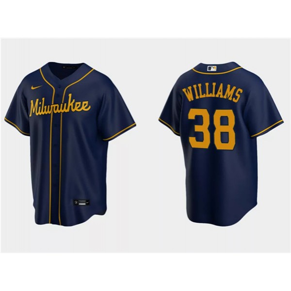 Milwaukee Brewers #38 Devin Williams Navy Cool Base Stitched Jersey
