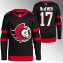 Ottawa Senators #17 Zack MacEwen Black Premier Breakaway Stitched Jersey