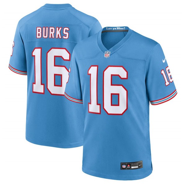 Tennessee Titans #16 Treylon Burks Light Blue Throwback Player Stitched Game Jersey