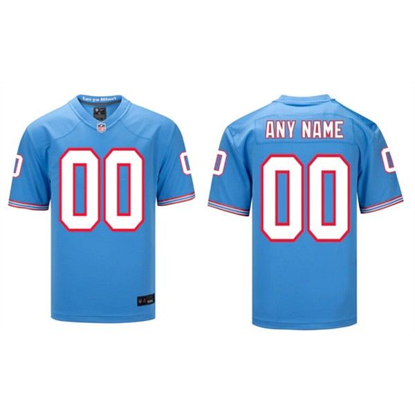 Tennessee Titans Custom Light Blue Stitched Jersey