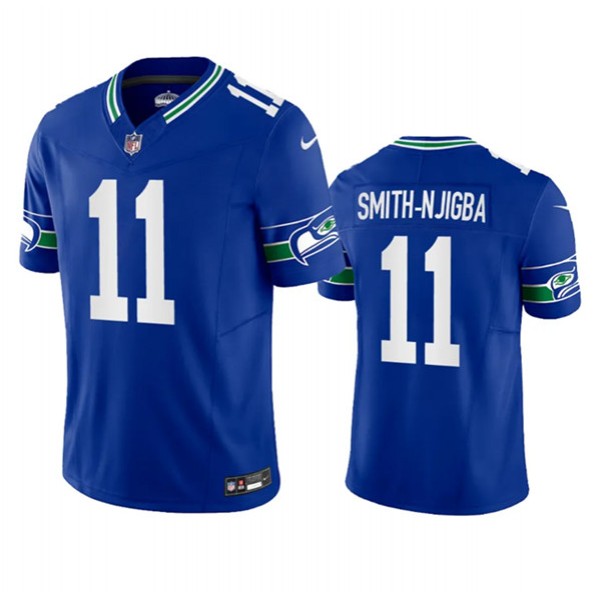 Seattle Seahawks #11 Jaxon Smith-Njigba Royal 2023 F.U.S.E. Vapor Limited Throwback Stitched Jersey