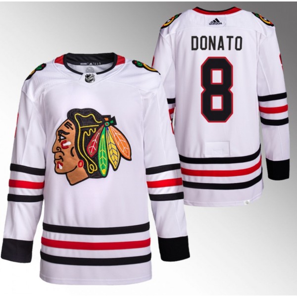 Chicago Blackhawks #8 Ryan Donato White Stitched Jersey