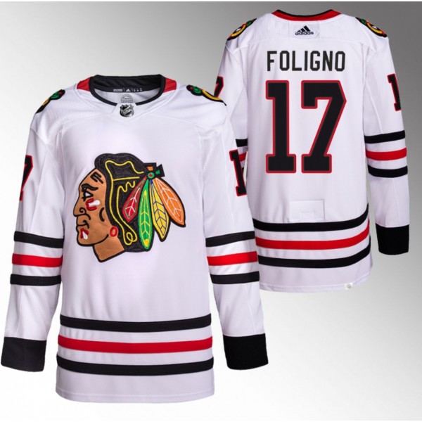 Chicago Blackhawks #17 Nick Foligno White Stitched Jersey
