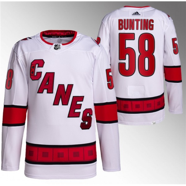 Carolina Hurricanes #58 Michael Bunting White Stitched Jersey