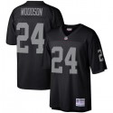 Las Vegas Raiders #24 Charles Woodson Black Mitchell Ness Stitched Jersey