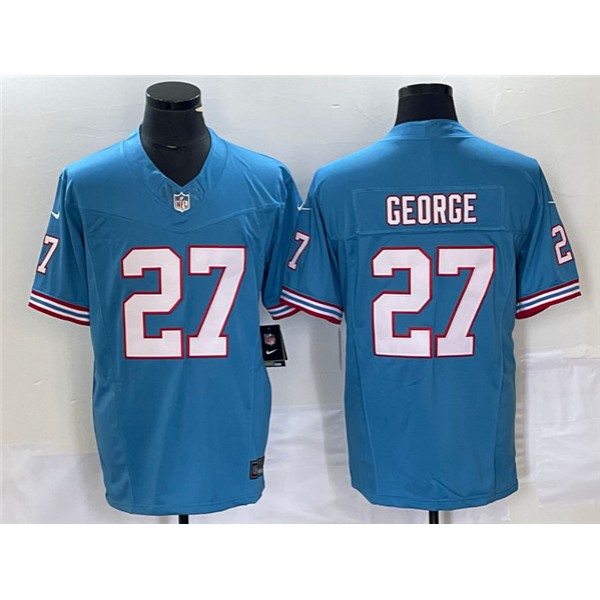 Tennessee Titans #27 Eddie George Light Blue 2023 F.U.S.E. Vapor Limited Throwback Stitched Jersey