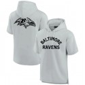 Baltimore Ravens Gray Super Soft Fleece Short Sleeve Hoodie
