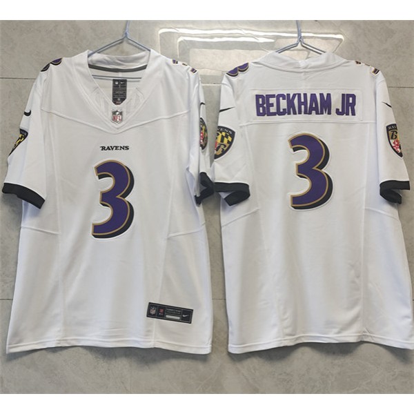 Baltimore Ravens #3 Odell Beckham Jr. White 2023 F.U.S.E. Vapor Untouchable Stitched Jersey