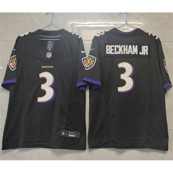 Baltimore Ravens #3 Odell Beckham Jr. Black 2023 F.U.S.E. Vapor Untouchable Stitched Jersey