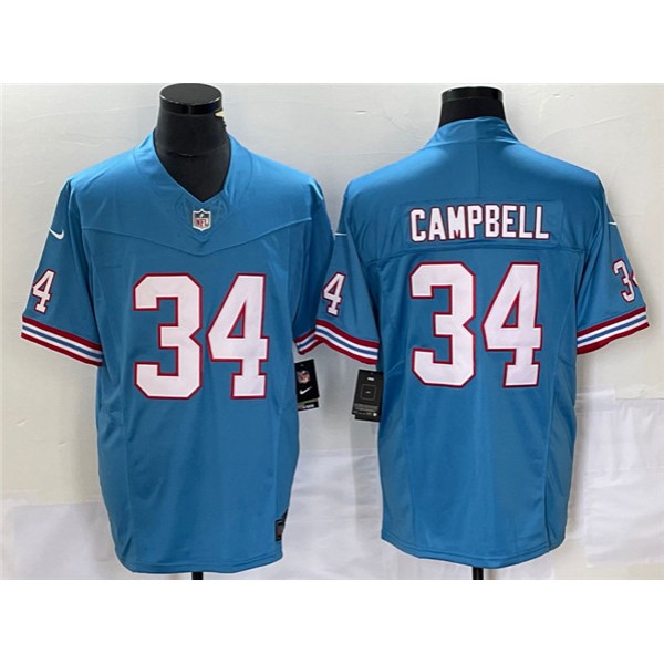 Tennessee Titans #34 Earl Campbell Light Blue 2023 F.U.S.E. Vapor Limited Throwback Stitched Jersey