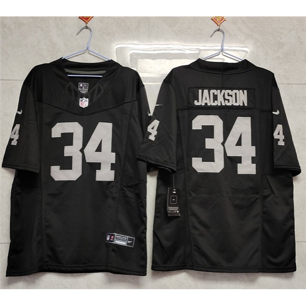 Las Vegas Raiders #34 Bo Jackson Black 2023 F.U.S.E Vapor Untouchable Stitched Jersey