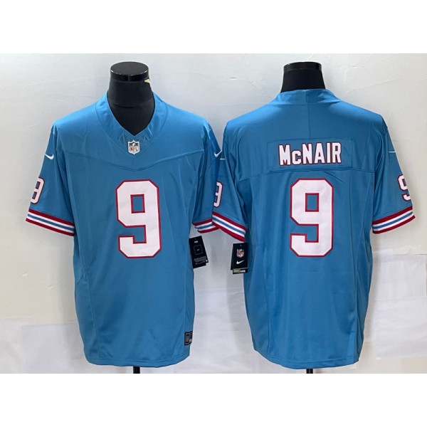 Tennessee Titans #9 Steve McNair Light Blue 2023 F.U.S.E. Vapor Limited Throwback Stitched Jersey