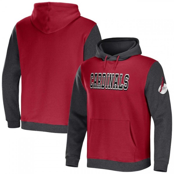 Arizona Cardinals X Darius Rucker Collection Cardinal Charcoal Colorblock Pullover Hoodie