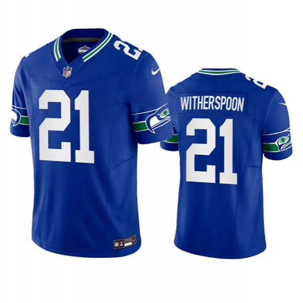 Seattle Seahawks #21 Artie Burns Royal 2023 F.U.S.E. Vapor Limited Throwback Stitched Jersey