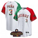 Houston Astros #3 Jeremy PeNa White Mexico Texas Cool Base Stitched Jersey