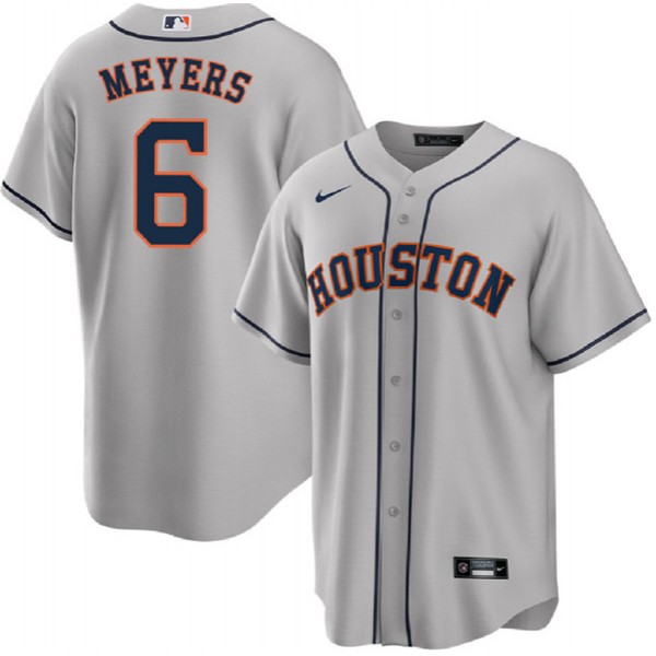 Houston Astros #6 Jake Meyers Gray Cool Base Stitched Jersey