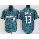 Kansas City Royals #13 Salvador Perez Teal 2023 All-Star Cool Base With Patch Stitched Jersey