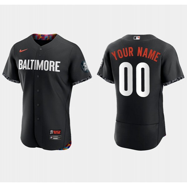 Baltimore Orioles Custom Black 2023 City Connect Flex Base Stitched Jersey