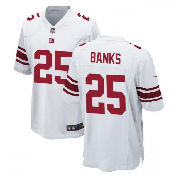 New York Giants #25 Deonte Banks White Stitched Game Jersey